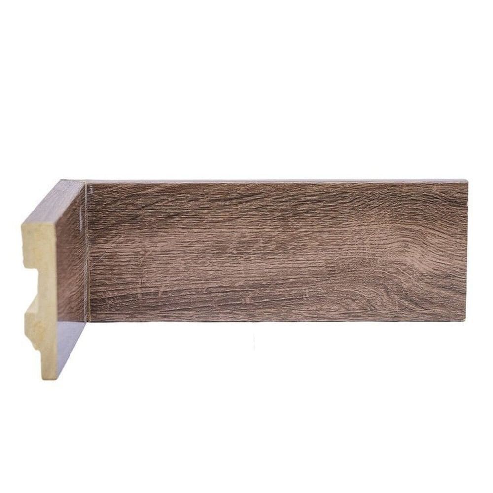 Kit com 5 Barras Rodapé de Poliestireno 7cm X 15mm Liso Wood 12m Pinus