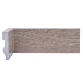 Kit com 3 Barras Rodapé de Poliestireno 7cm X 15mm Liso Wood 7,2m Madeira de Noz