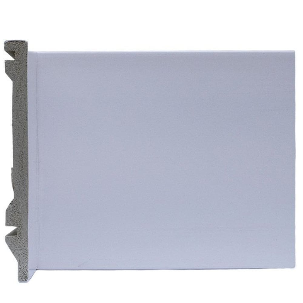 Kit com 3 Barras Rodapé de Poliestireno 15cm X 15mm Liso 7,2m Branco