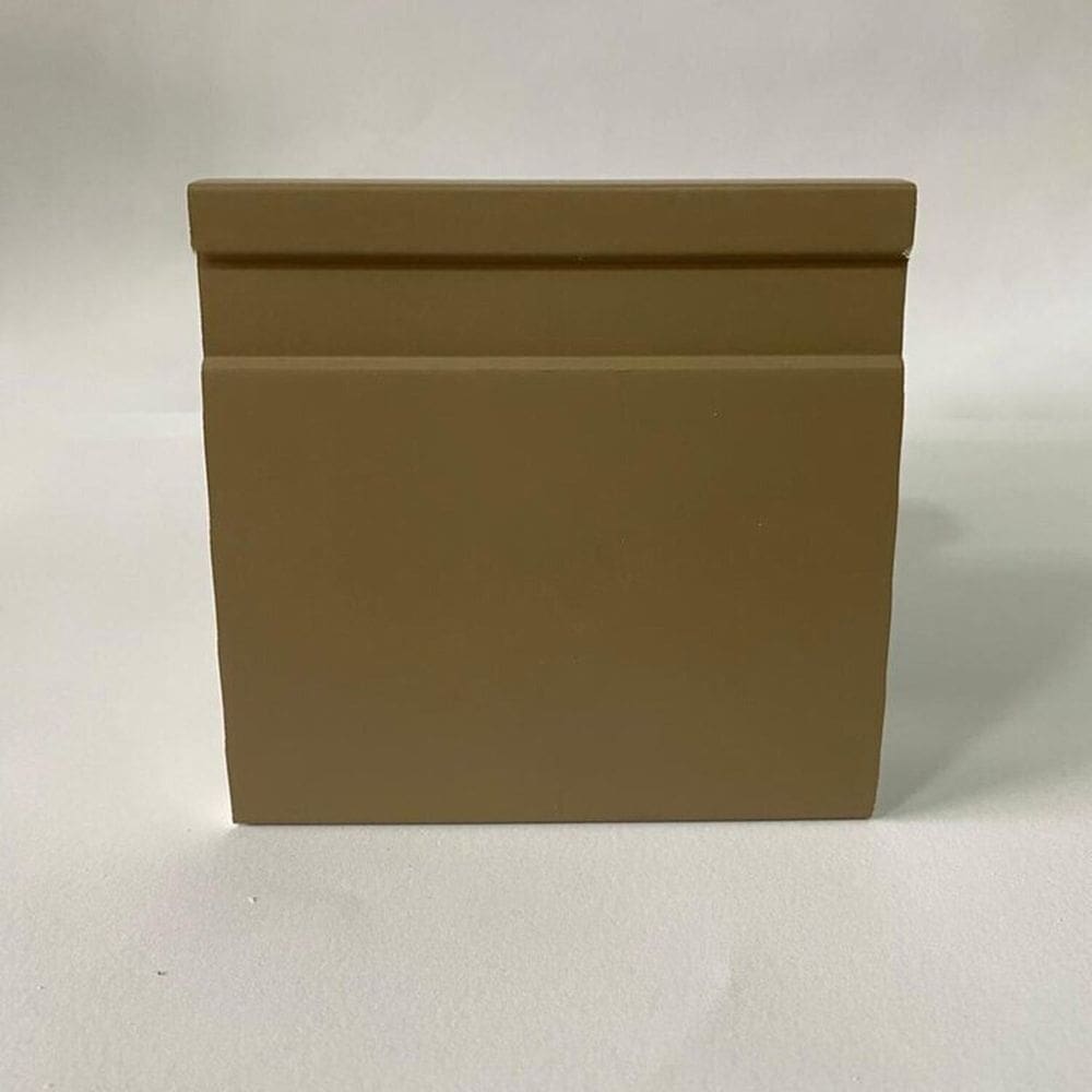 Kit com 20 Barras Rodapé de Poliestireno 10cm X 15mm Frisado Color 48m Cappuccino