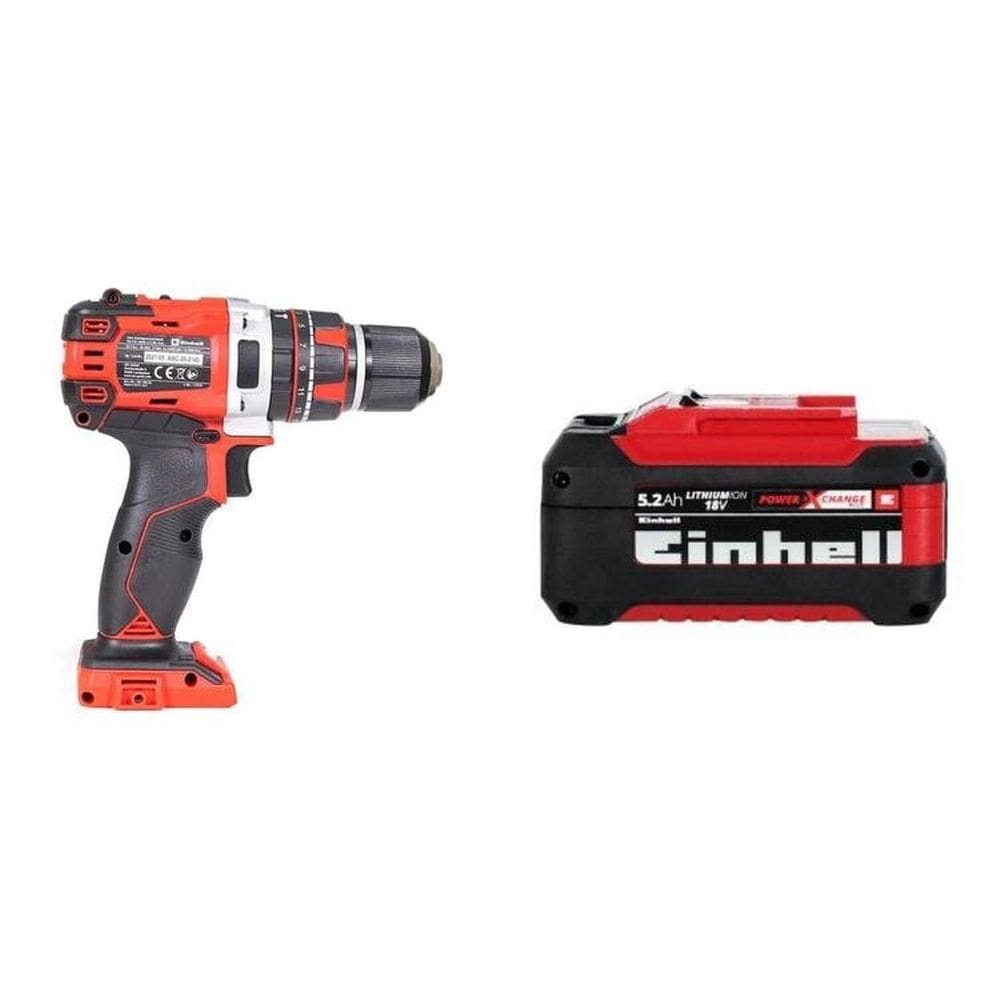 Kit Parafusadeira Impacto a Bat Te-cd 18/50 Li-i Bl 1 Bateria Power X-change 18v 5,2ah Plus Einhell Preto