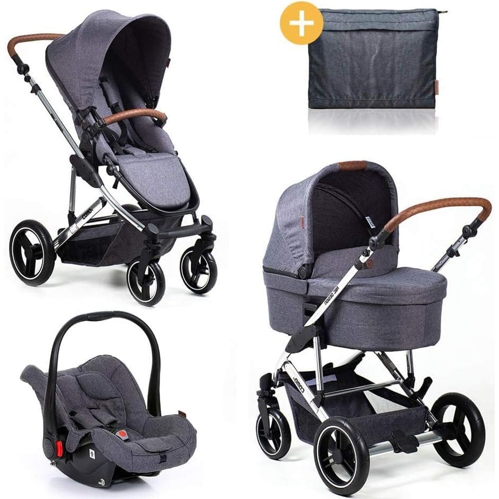 Carrinho Moisés COMO 4 com Bebê Conforto + Bolsa Asphalt Diamond - ABC Design
