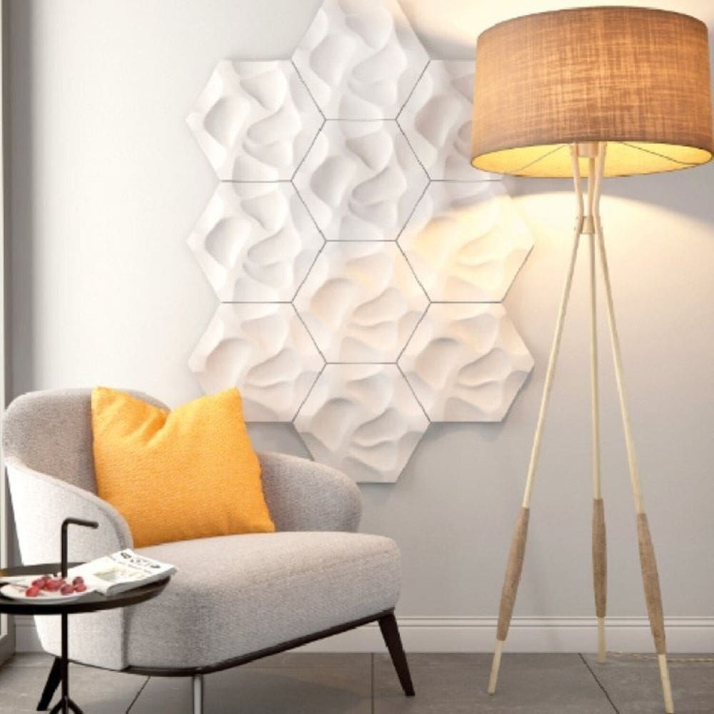 Kit com 3 Barras Rodapé de Poliestireno Md8 12mm X 244cm X 8cm 7,2m Branco