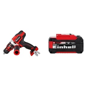 Kit Furadeira e Parafusadeira À Bateria Te-cd 18/48 1 Bateria Power X-change 18v 5,2ah Plus Einhell Preto