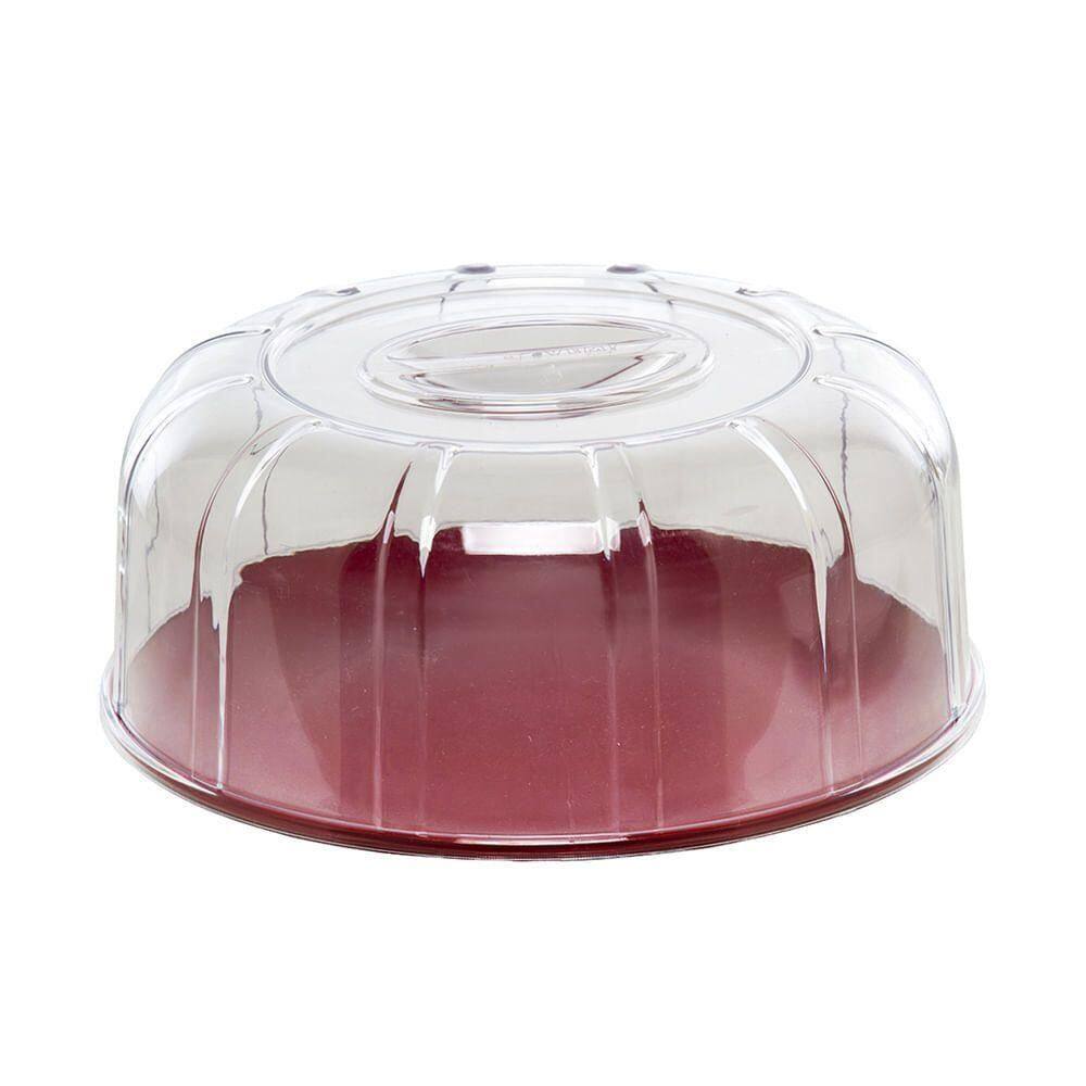 Boleira Elegance Redonda Com Tampa 30cm Vermelha Em Policarbonato Linha Profissional Cook Vem