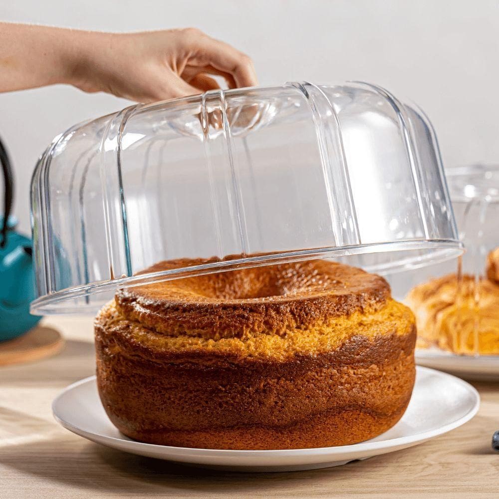 Boleira Elegance Redonda Com Tampa 30cm Preta Em Policarbonato Linha Profissional Cook Vem