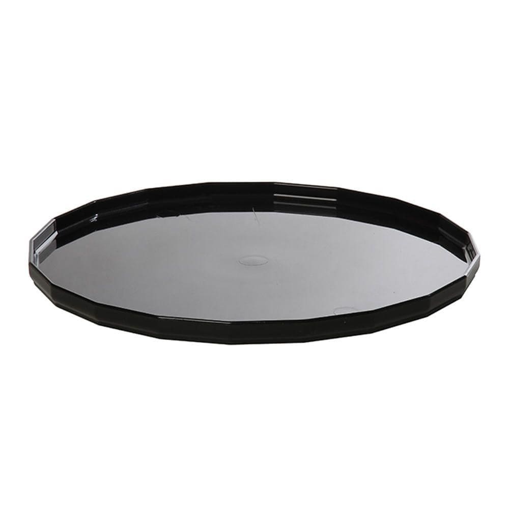 Bandeja Elegance Redonda Aro 30 Preta Em Policarbonato Linha Profissional Cook Vem