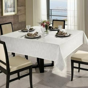 Toalha de Mesa Retangular 8 Lugares Dohler Clean Passion Branca Limpa Fácil