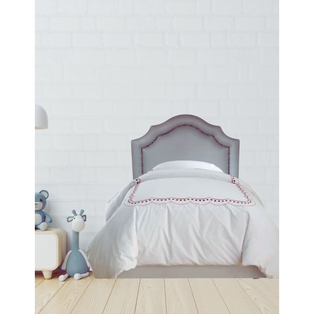 Cabeceira Provençal Solteiro com Tachas em Corino Cinza