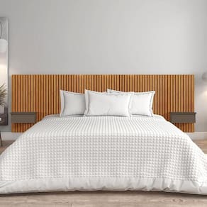 Cabeceira King Paris Ripado Quarto 2 Mesas Com Gaveta Naturale/platinum Naturale/platinum