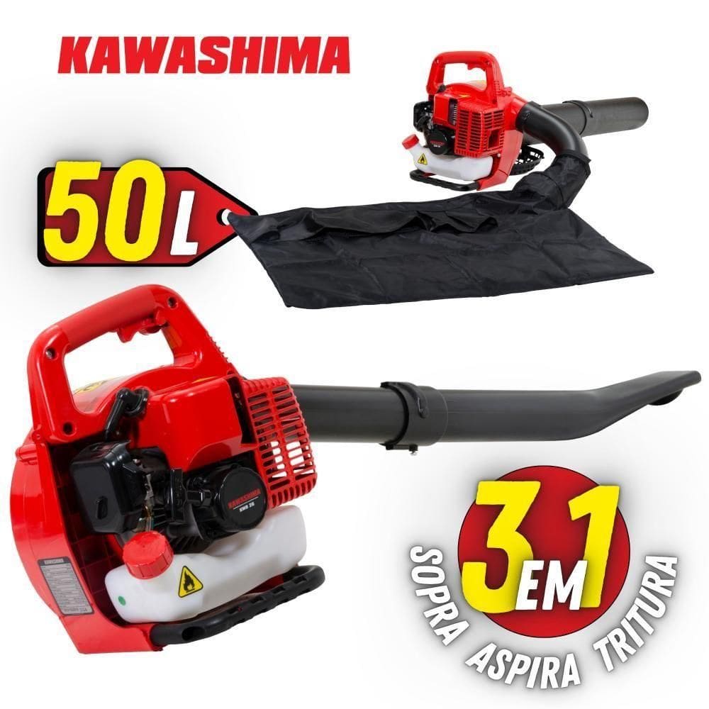 Soprador A Gasolina Kawashima Kwb26 2t 25,4cc 3 Em 1 Soprador