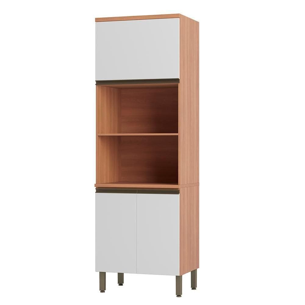 Paneleiro Torre Quente Bárbara 70cm Para Micro E Forno Freijó E Branco