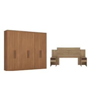Conjunto Cabeceira E Guarda Roupa Casal Caroline Amendola