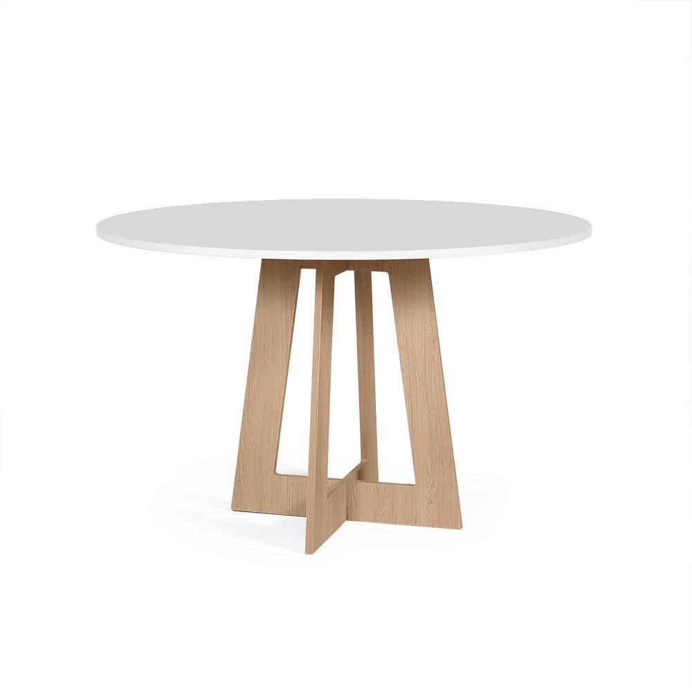 Mesa De Jantar Redonda 4 Lugares 90cm Montreal Branco/jade - Straub Web