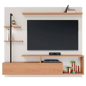 Painel Bancada Suspensa Para Tv 58" Maragogi Off White