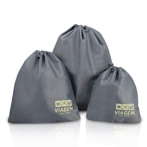Kit Organizador De Malas Para Viagem Com 3 Peças Jacki Design Cinza