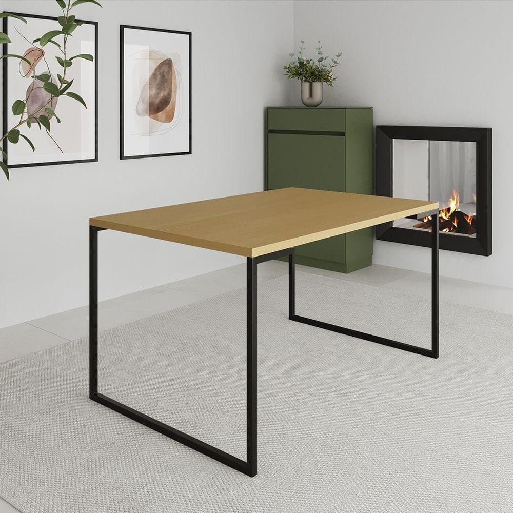 Mesa De Jantar Industrial Canela Manchester - Cor: Marrom