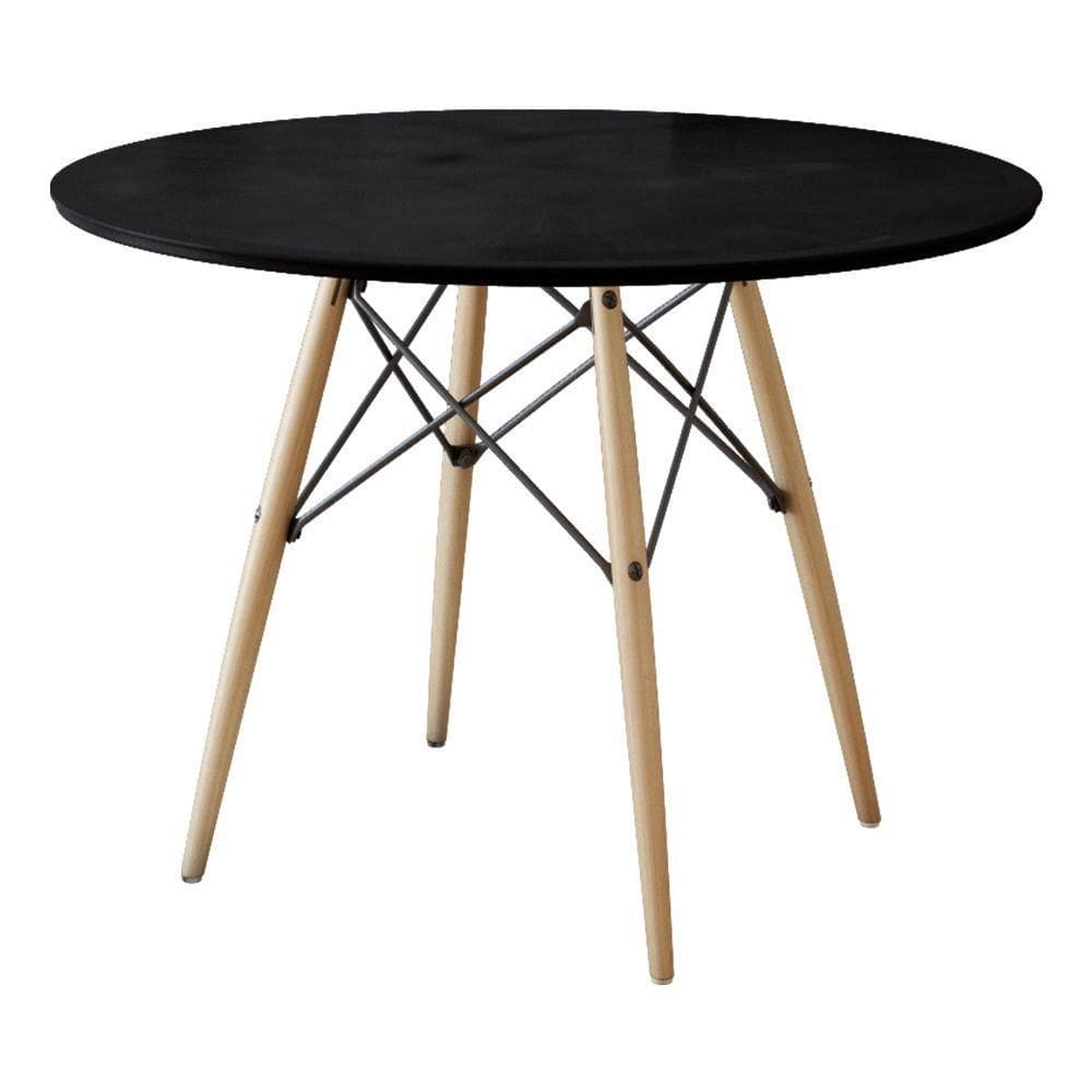 Mesa Eiffel Wood Tampo De Madeira 110 Cm Preto Asturias - Cor: Preto
