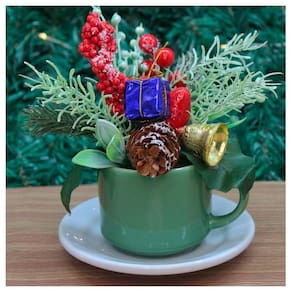 Xicara Vasinho De Natal Arranjo Decorativo Artesanal
