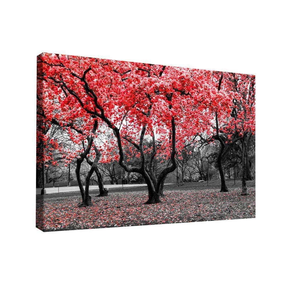 Quadro árvores Branco E Vermelho