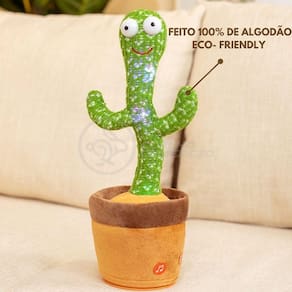 Brinquedo Infantil Cacto Dançante Pelúcia 120 Músicas Usb