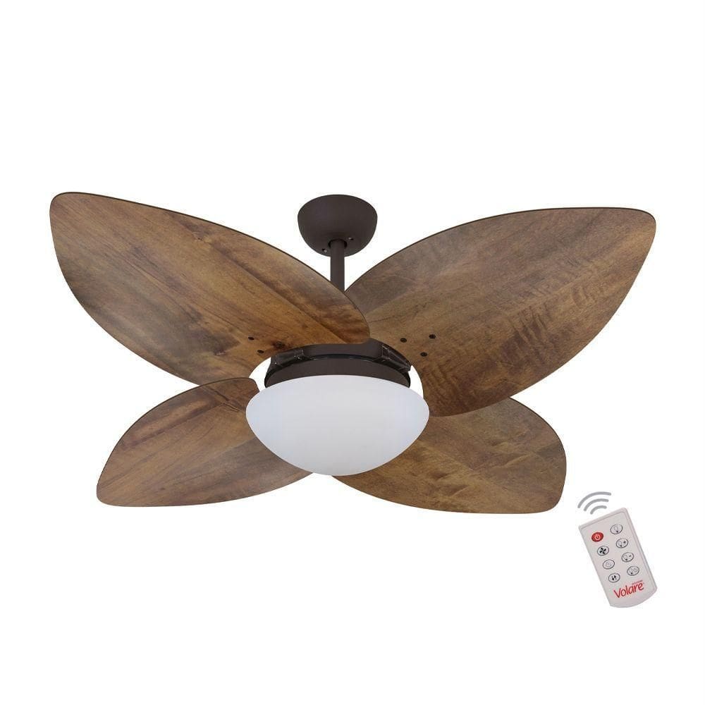Ventilador De Teto Marrom 4 Pás Rádica 127v C/ Controle