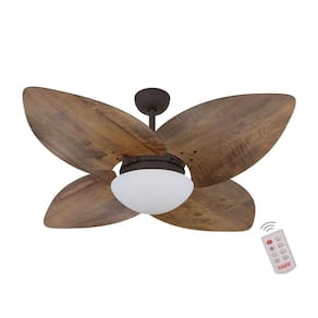 Ventilador De Teto Marrom 4 Pás Rádica 127v C/ Controle