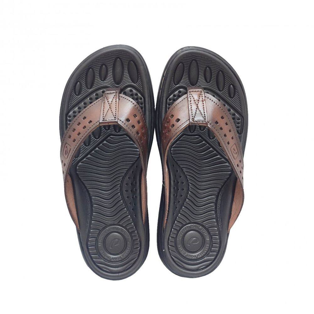 Chinelo Pegada Em Couro Masculino versátil 134202