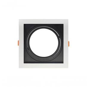 Spot Recuado De Embutir Quadrado Ar 111 Branco Com Preto Taschibra