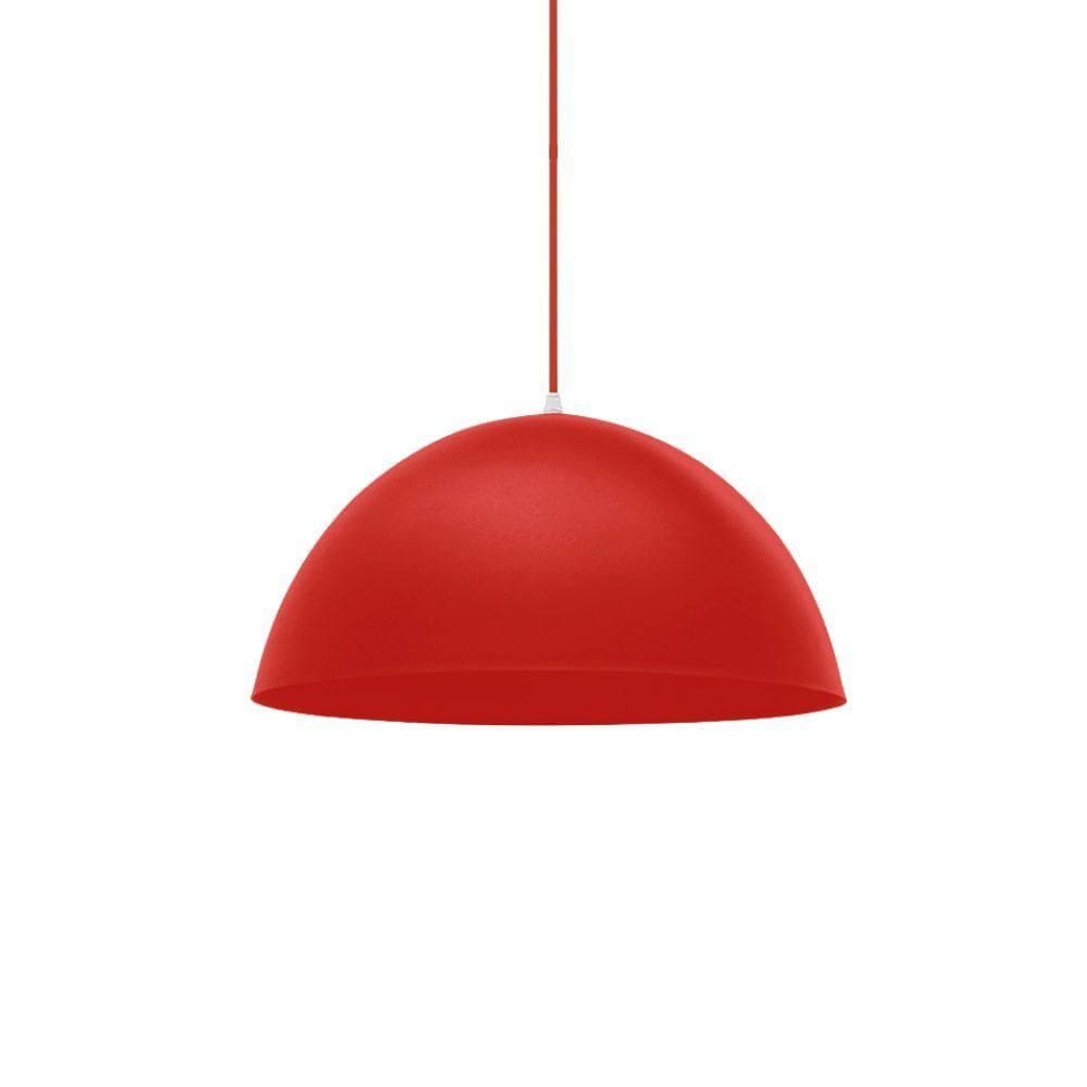 Lustre Pendente Taschibra Td 821f Médio E27 Bivolt Vermelho Fosco