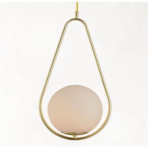 Lustre Pendente Bravalumi Pérola Fallen Globo E27 Bivolt Ouro