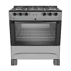 Fogão 5 Bocas a Gás Mueller MFI5BC Mesa de Aço Esmaltado e Acendimento Automático Titânio Bivolt