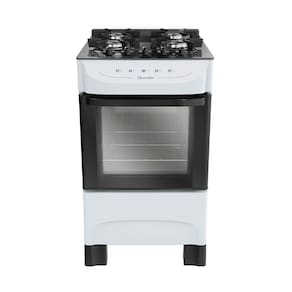 Fogão 4 Bocas a Gás Mueller MFV4BB Mesa de Vidro e Acendimento Automático Branco Bivolt