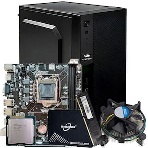 Kit Para Montagem de Computador, Gabinete Com Fonte, Placa Mãe, Processador Core i3-2120, Memória RAM 4GB, SSD 120GB