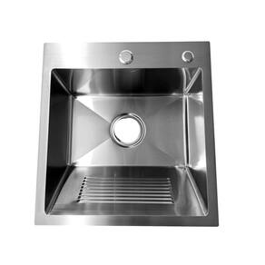 Tanque Inox Quadrado Escovado Para Lavanderia 45x48x20cm