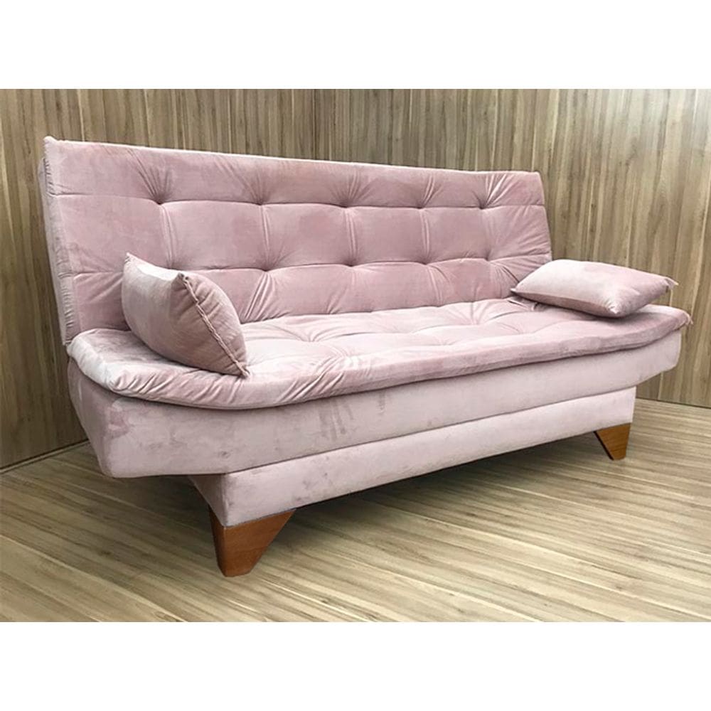 Sofá Cama 3 Lugares Rosa 508 Stilo Plus