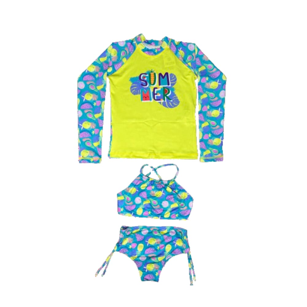 Kit 3 Peças Blusa Pro Uv 50 + Biquíni + Top Infantil Juvenil