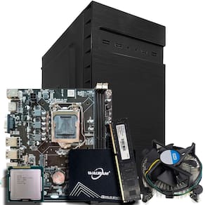 Kit Para Montagem de Computador, Gabinete Com Fonte, Placa Mãe, Processador Core i3-2120, Memória RAM 4GB, SSD 120GB