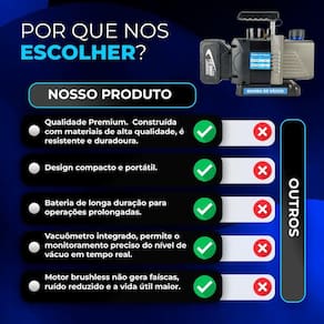 Bomba De Vacuo 3cfm A Bateria C- Vacuometro Integrado Hiatsu