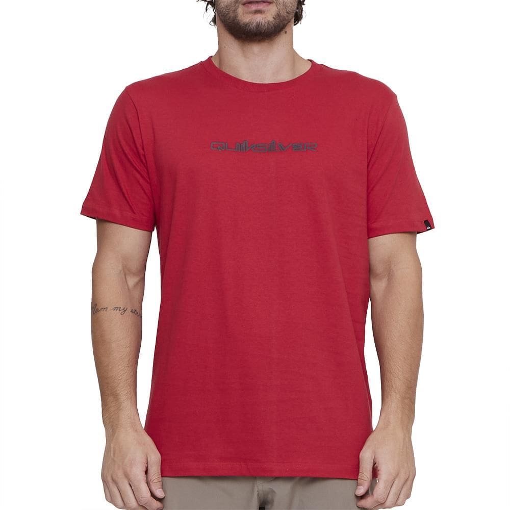 Camiseta Quiksilver Omni Font SM25 Masculina Vermelho