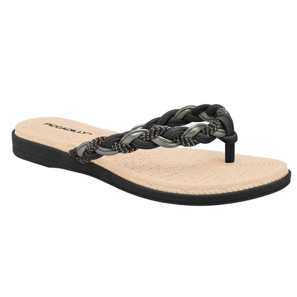 Chinelo de dedo trançado com brilho Piccadilly