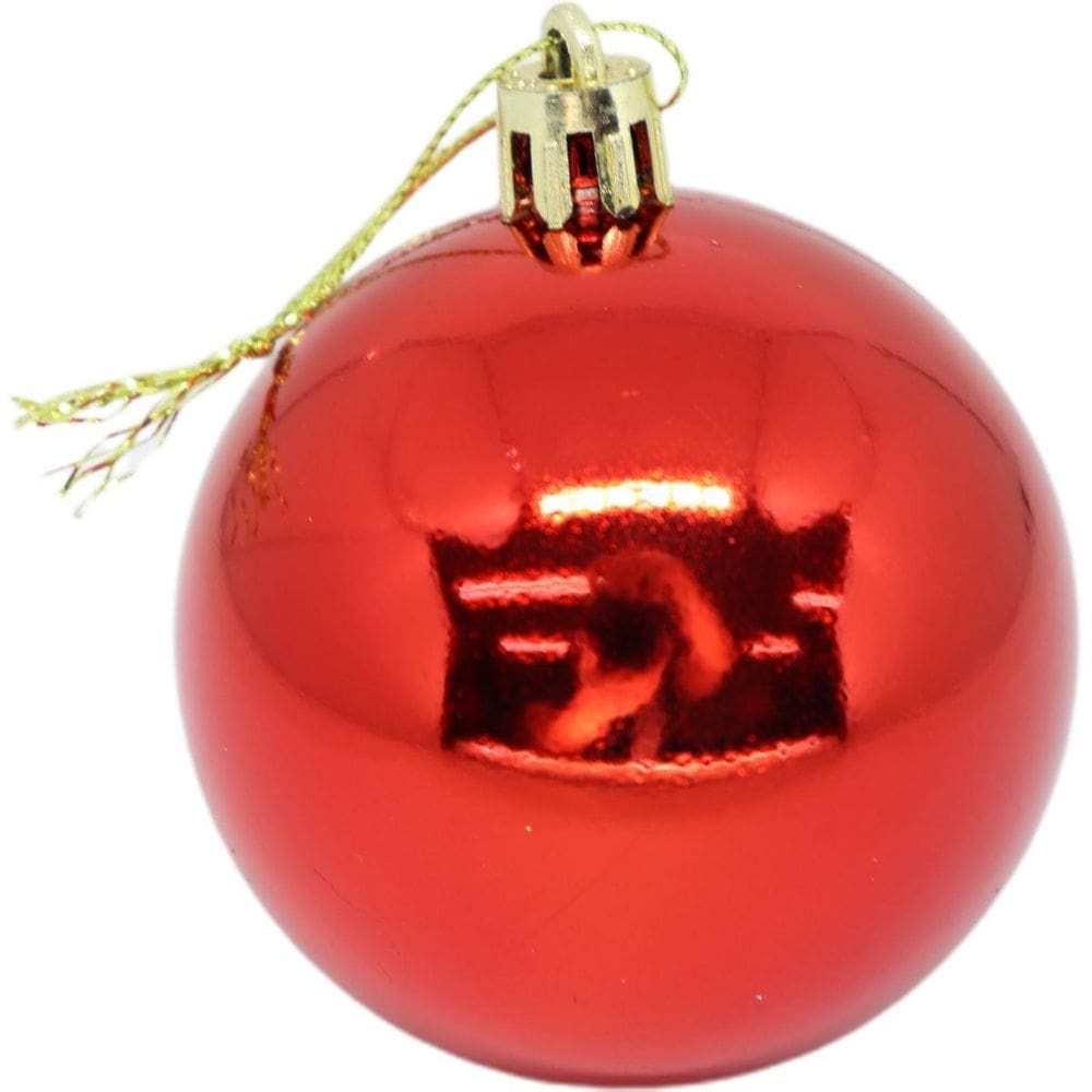 Enfeite Para Decoracao Natal Bola 6Cm  Cor Vermelho Pct.C/06