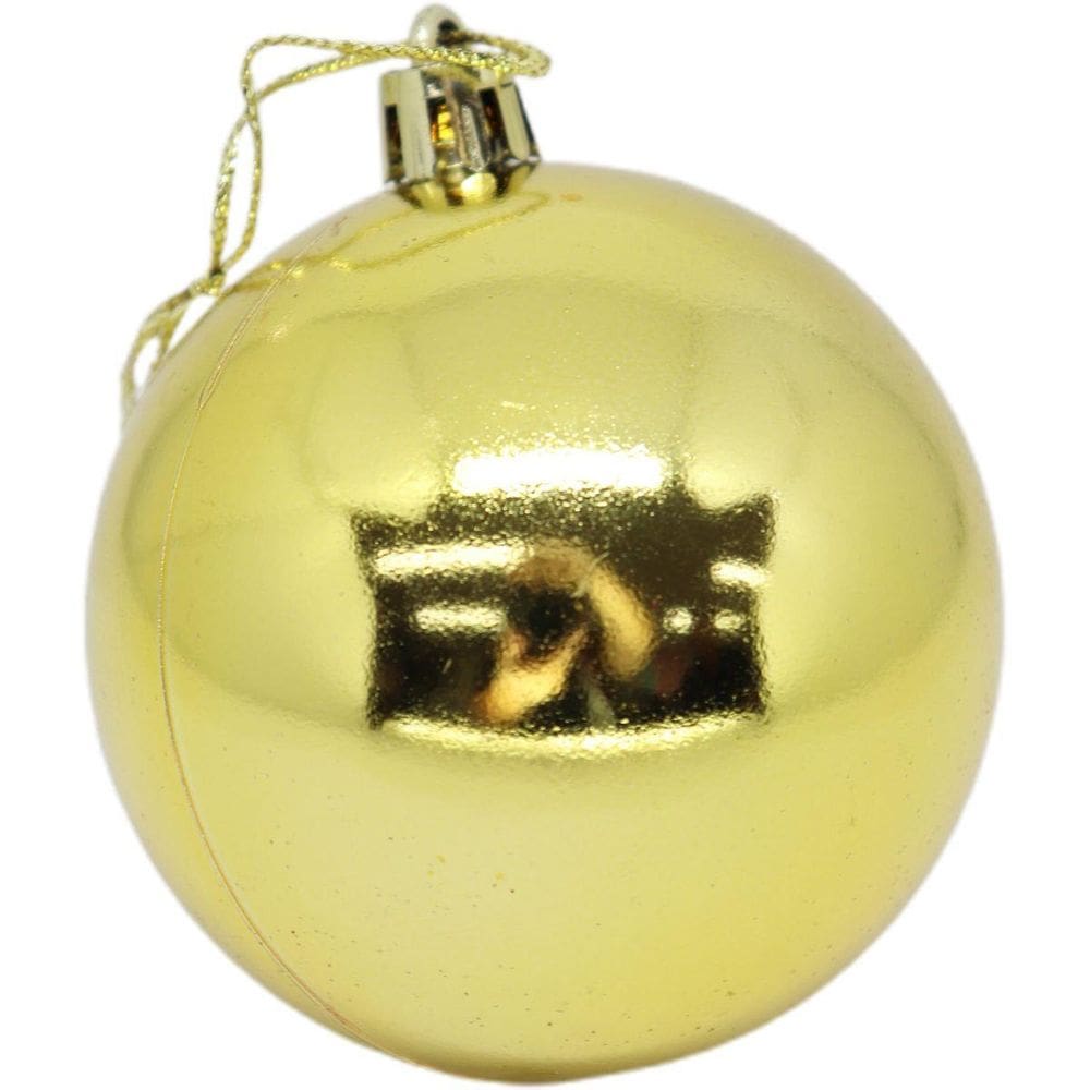 Enfeites Para Decoracao Natal Bola 6Cm  Cor Ouro Pct.C/06