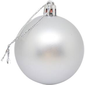 Enfeites Para Decoracao Natal Bola 6Cm  Cor Prata Pct.C/06