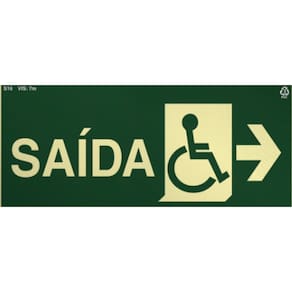 Placa Fotoluminescente S16-D Saída Acessível à Direita