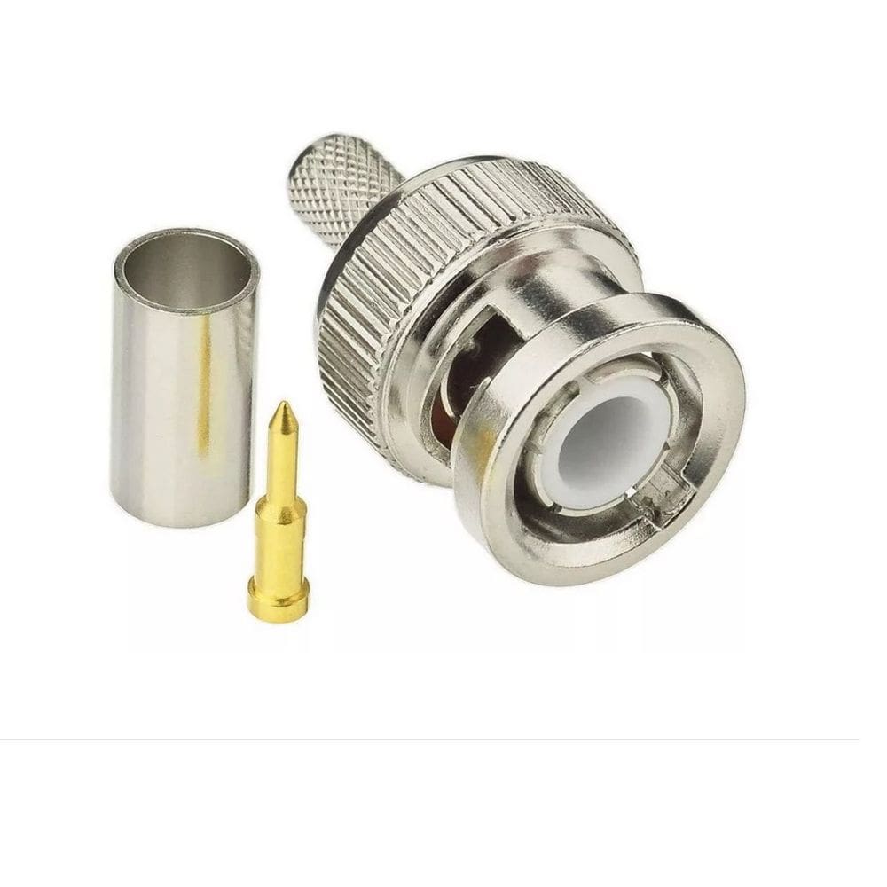Kit 10 Peças Conector BNC Macho para Crimpar RG59