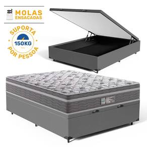 Cama Box Baú com Colchão de Molas Ensacadas Probel Evolution Viúva 128cm