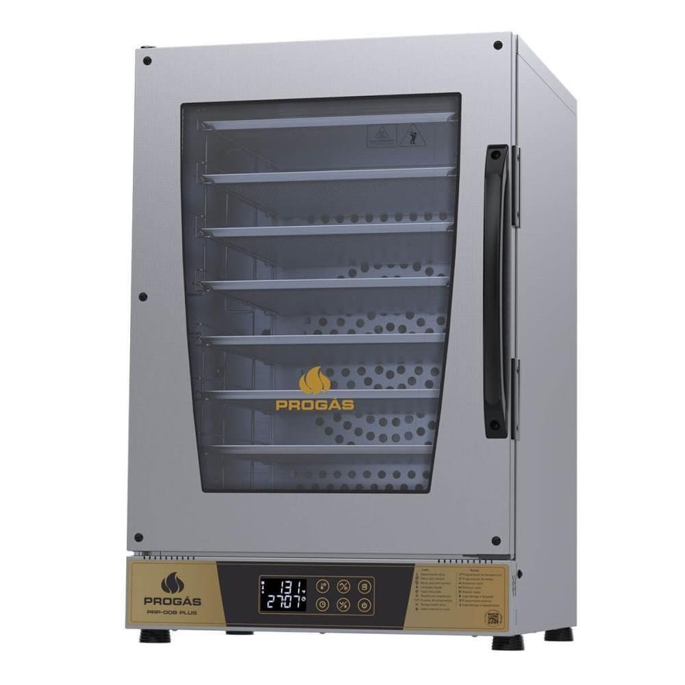 Forno Turbo Elétrico Progás Prp-008 Plus Dourado 8 Esteiras Com Vapor 220v P44699