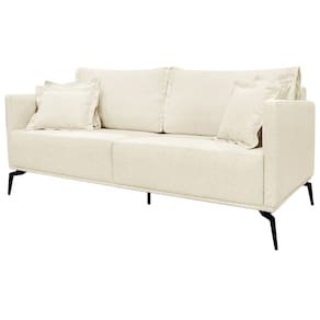 Sofa Liv 3 Lugares 220cm Pes Aço Linho 234 Perola Ezz
