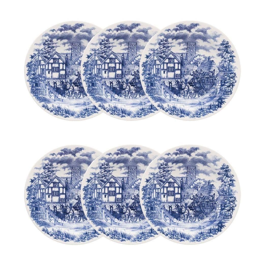 Pratos Fundos Com Estampa Cena Inglesa 21,5cm 12 Unidades - Biona 026836